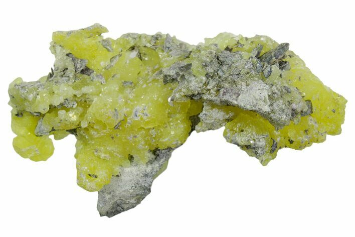 Lemon-Yellow Brucite on Matrix - Balochistan, Pakistan #354672